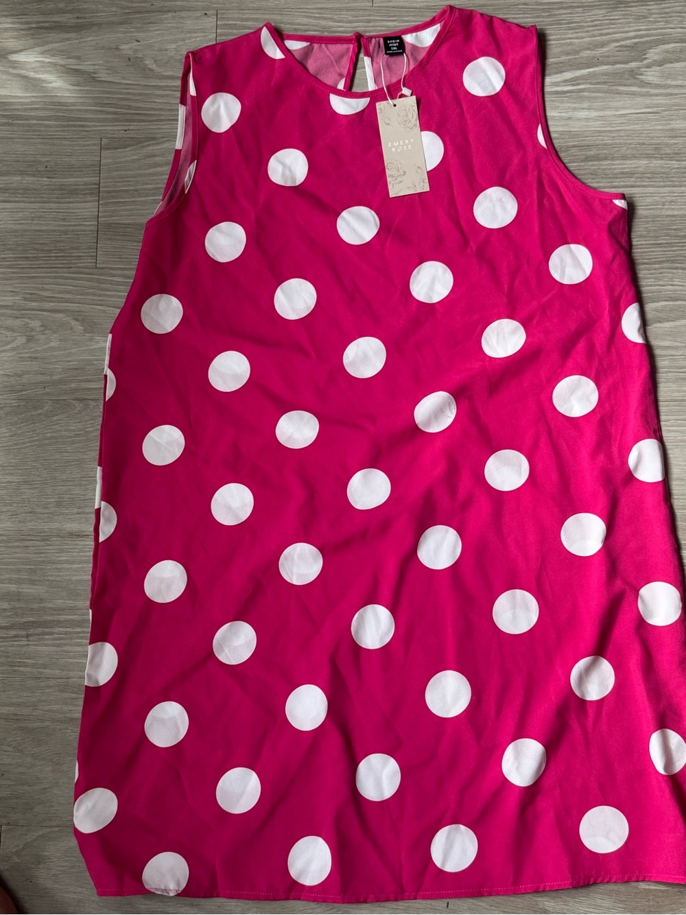 SHEIN Hot Pink Polka Dot Sleeveless Girls Dress